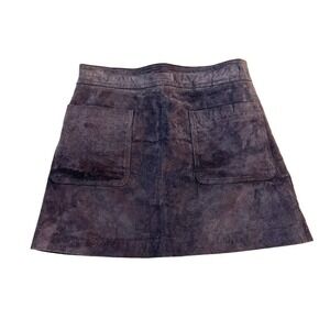 Bagatelle Charcoal/Grey Medium Suede Leather Mini Skirt SZ M